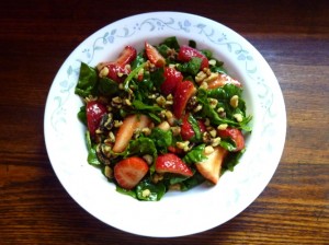 A bowl of Strawberry Spinach Salad