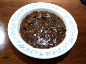 A bowl of mushroom gravy