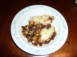 A dish of vegetarian shepherds pie